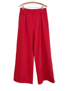 Gabriel UnionWide-Leg High-Rise Pants in Red